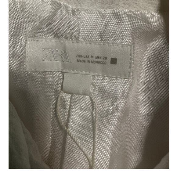Zara Textured Short Blazer Jacket Women's Size Medium White Office NWOT - Picture 4 of 6
